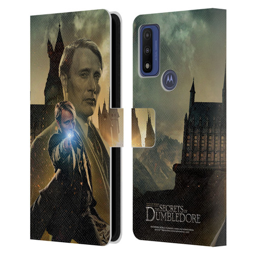 Fantastic Beasts: Secrets of Dumbledore Character Art Gellert Grindelwald Leather Book Wallet Case Cover For Motorola G Pure