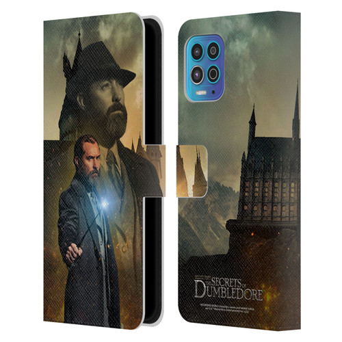 Fantastic Beasts: Secrets of Dumbledore Character Art Albus Dumbledore Leather Book Wallet Case Cover For Motorola Moto G100