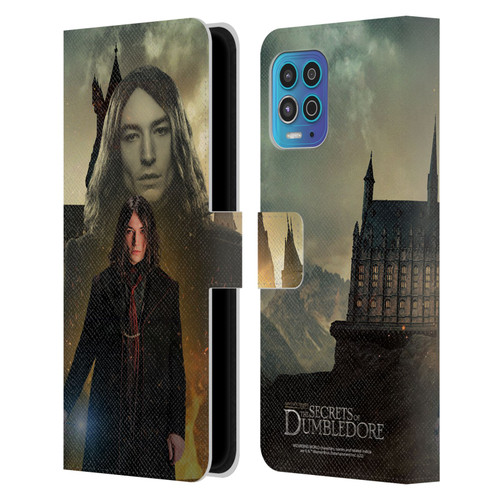 Fantastic Beasts: Secrets of Dumbledore Character Art Credence Barebone Leather Book Wallet Case Cover For Motorola Moto G100