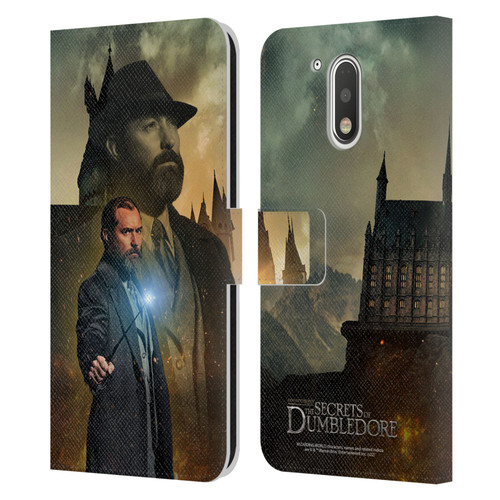 Fantastic Beasts: Secrets of Dumbledore Character Art Albus Dumbledore Leather Book Wallet Case Cover For Motorola Moto G41