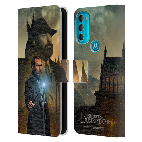 Fantastic Beasts: Secrets of Dumbledore Character Art Albus Dumbledore Leather Book Wallet Case Cover For Motorola Moto G71 5G