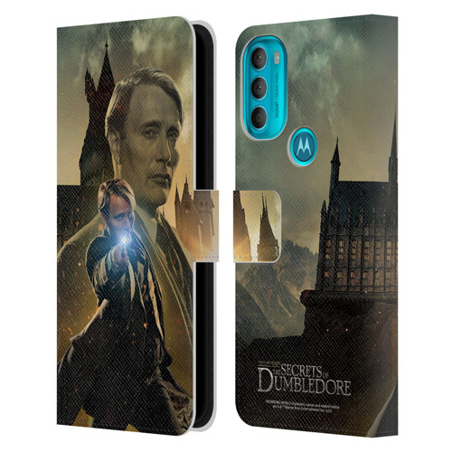 Fantastic Beasts: Secrets of Dumbledore Character Art Gellert Grindelwald Leather Book Wallet Case Cover For Motorola Moto G71 5G