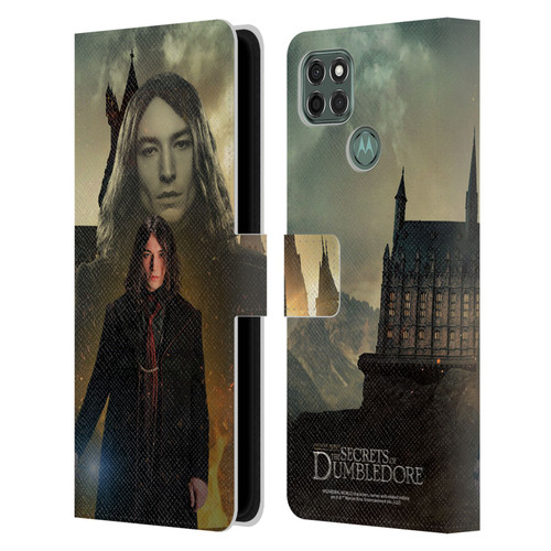 Fantastic Beasts: Secrets of Dumbledore Character Art Credence Barebone Leather Book Wallet Case Cover For Motorola Moto G9 Power