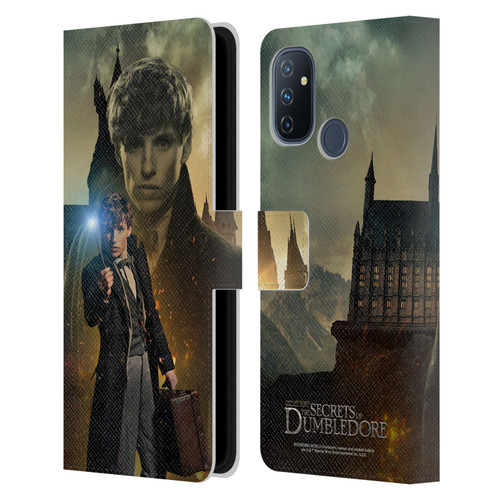 Fantastic Beasts: Secrets of Dumbledore Character Art Newt Scamander Leather Book Wallet Case Cover For OnePlus Nord N100