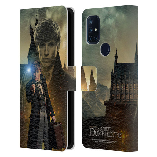 Fantastic Beasts: Secrets of Dumbledore Character Art Newt Scamander Leather Book Wallet Case Cover For OnePlus Nord N10 5G