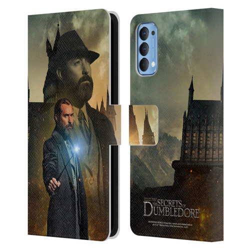 Fantastic Beasts: Secrets of Dumbledore Character Art Albus Dumbledore Leather Book Wallet Case Cover For OPPO Reno 4 5G