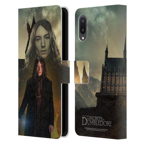 Fantastic Beasts: Secrets of Dumbledore Character Art Credence Barebone Leather Book Wallet Case Cover For Samsung Galaxy A02/M02 (2021)