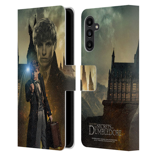 Fantastic Beasts: Secrets of Dumbledore Character Art Newt Scamander Leather Book Wallet Case Cover For Samsung Galaxy A13 5G (2021)