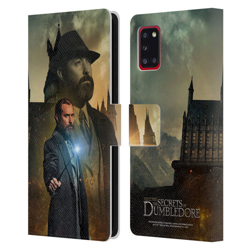 Fantastic Beasts: Secrets of Dumbledore Character Art Albus Dumbledore Leather Book Wallet Case Cover For Samsung Galaxy A31 (2020)