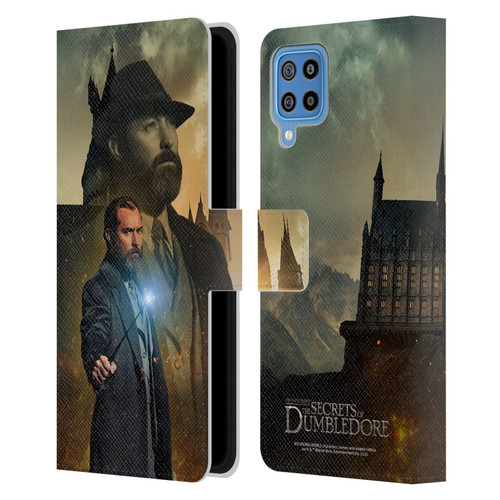 Fantastic Beasts: Secrets of Dumbledore Character Art Albus Dumbledore Leather Book Wallet Case Cover For Samsung Galaxy F22 (2021)