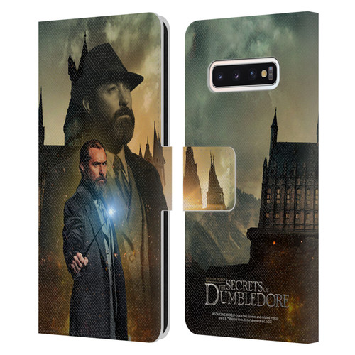 Fantastic Beasts: Secrets of Dumbledore Character Art Albus Dumbledore Leather Book Wallet Case Cover For Samsung Galaxy S10