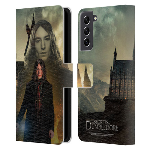 Fantastic Beasts: Secrets of Dumbledore Character Art Credence Barebone Leather Book Wallet Case Cover For Samsung Galaxy S21 FE 5G