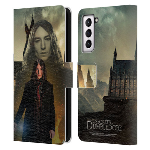 Fantastic Beasts: Secrets of Dumbledore Character Art Credence Barebone Leather Book Wallet Case Cover For Samsung Galaxy S21 5G