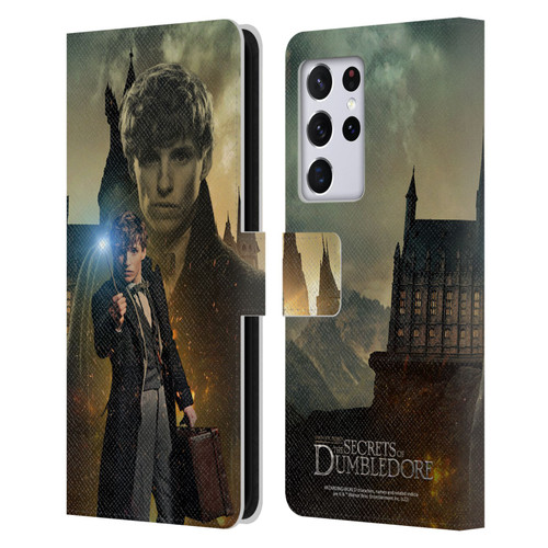 Fantastic Beasts: Secrets of Dumbledore Character Art Newt Scamander Leather Book Wallet Case Cover For Samsung Galaxy S21 Ultra 5G