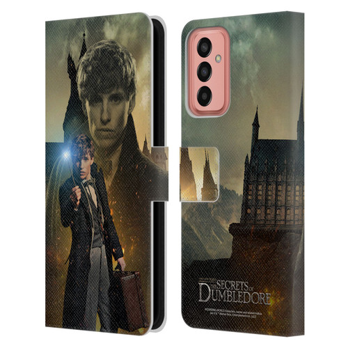 Fantastic Beasts: Secrets of Dumbledore Character Art Newt Scamander Leather Book Wallet Case Cover For Samsung Galaxy M13 (2022)