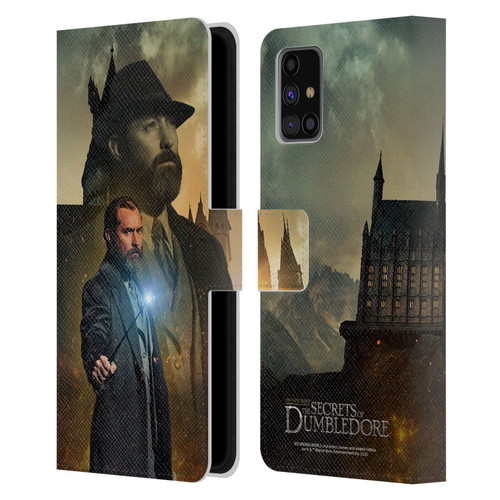Fantastic Beasts: Secrets of Dumbledore Character Art Albus Dumbledore Leather Book Wallet Case Cover For Samsung Galaxy M31s (2020)