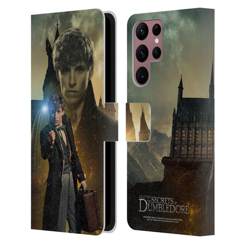 Fantastic Beasts: Secrets of Dumbledore Character Art Newt Scamander Leather Book Wallet Case Cover For Samsung Galaxy S22 Ultra 5G
