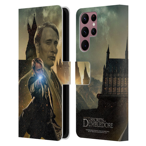 Fantastic Beasts: Secrets of Dumbledore Character Art Gellert Grindelwald Leather Book Wallet Case Cover For Samsung Galaxy S22 Ultra 5G