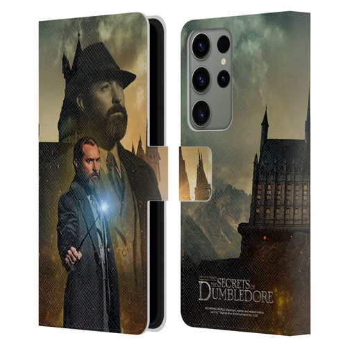 Fantastic Beasts: Secrets of Dumbledore Character Art Albus Dumbledore Leather Book Wallet Case Cover For Samsung Galaxy S23 Ultra 5G