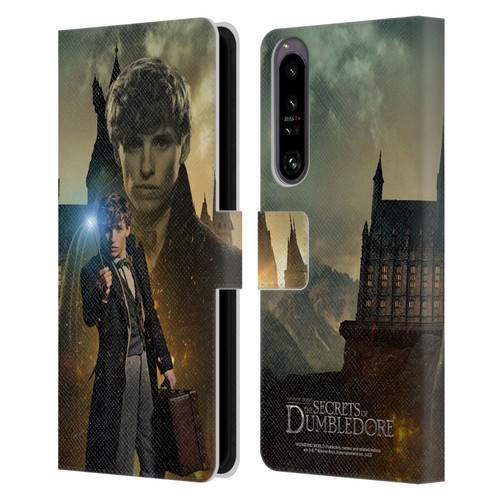 Fantastic Beasts: Secrets of Dumbledore Character Art Newt Scamander Leather Book Wallet Case Cover For Sony Xperia 1 IV