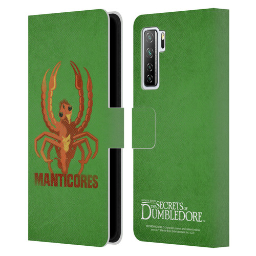 Fantastic Beasts: Secrets of Dumbledore Graphic Badges Manticores Leather Book Wallet Case Cover For Huawei Nova 7 SE/P40 Lite 5G