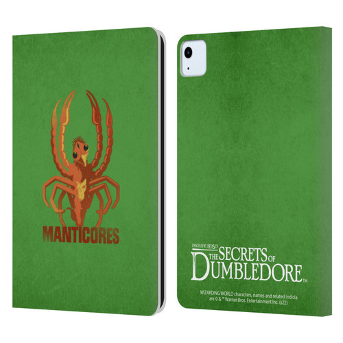 Fantastic Beasts: Secrets of Dumbledore Graphic Badges Manticores Leather Book Wallet Case Cover For Apple iPad Air 2020 / 2022