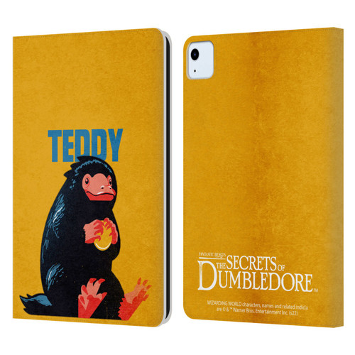 Fantastic Beasts: Secrets of Dumbledore Graphic Badges Teddy Leather Book Wallet Case Cover For Apple iPad Air 2020 / 2022