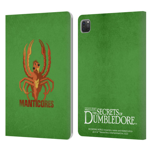 Fantastic Beasts: Secrets of Dumbledore Graphic Badges Manticores Leather Book Wallet Case Cover For Apple iPad Pro 11 2020 / 2021 / 2022