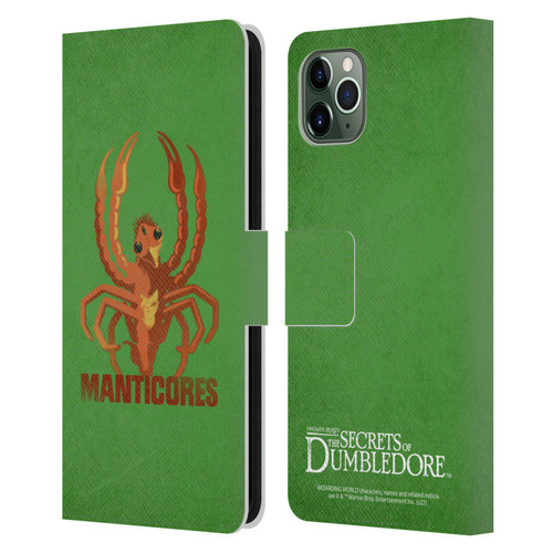 Fantastic Beasts: Secrets of Dumbledore Graphic Badges Manticores Leather Book Wallet Case Cover For Apple iPhone 11 Pro Max