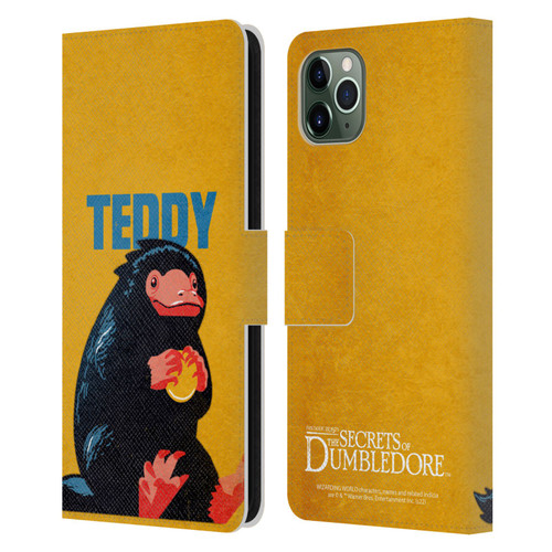 Fantastic Beasts: Secrets of Dumbledore Graphic Badges Teddy Leather Book Wallet Case Cover For Apple iPhone 11 Pro Max