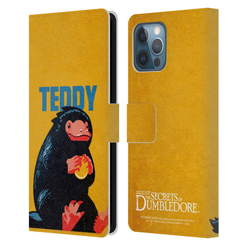 Fantastic Beasts: Secrets of Dumbledore Graphic Badges Teddy Leather Book Wallet Case Cover For Apple iPhone 12 Pro Max