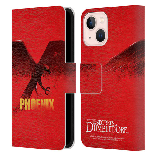 Fantastic Beasts: Secrets of Dumbledore Graphic Badges Phoenix Leather Book Wallet Case Cover For Apple iPhone 13 Mini
