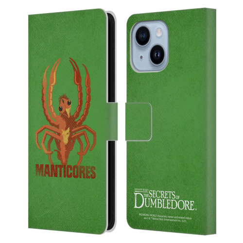 Fantastic Beasts: Secrets of Dumbledore Graphic Badges Manticores Leather Book Wallet Case Cover For Apple iPhone 14 Plus