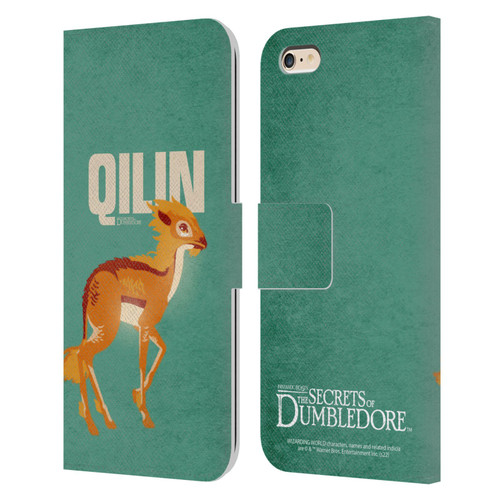 Fantastic Beasts: Secrets of Dumbledore Graphic Badges Qilin Leather Book Wallet Case Cover For Apple iPhone 6 Plus / iPhone 6s Plus