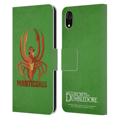 Fantastic Beasts: Secrets of Dumbledore Graphic Badges Manticores Leather Book Wallet Case Cover For Apple iPhone XR