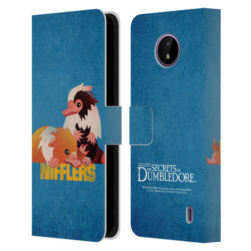 Fantastic Beasts: Secrets of Dumbledore Graphic Badges Nifflers Leather Book Wallet Case Cover For Nokia C10 / C20