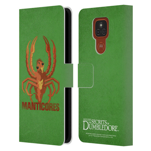 Fantastic Beasts: Secrets of Dumbledore Graphic Badges Manticores Leather Book Wallet Case Cover For Motorola Moto E7 Plus