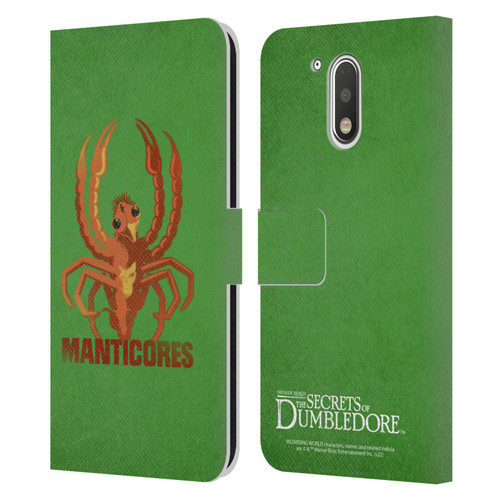 Fantastic Beasts: Secrets of Dumbledore Graphic Badges Manticores Leather Book Wallet Case Cover For Motorola Moto G41