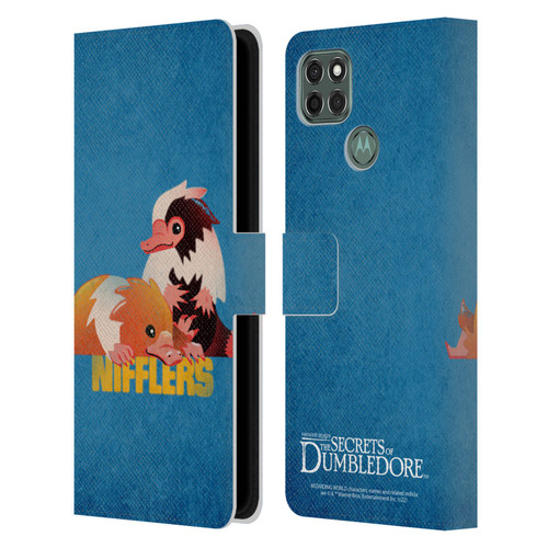 Fantastic Beasts: Secrets of Dumbledore Graphic Badges Nifflers Leather Book Wallet Case Cover For Motorola Moto G9 Power
