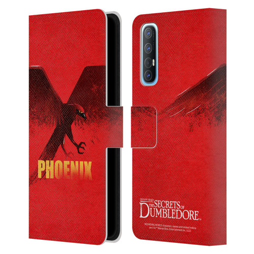 Fantastic Beasts: Secrets of Dumbledore Graphic Badges Phoenix Leather Book Wallet Case Cover For OPPO Find X2 Neo 5G