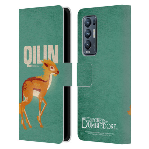 Fantastic Beasts: Secrets of Dumbledore Graphic Badges Qilin Leather Book Wallet Case Cover For OPPO Find X3 Neo / Reno5 Pro+ 5G