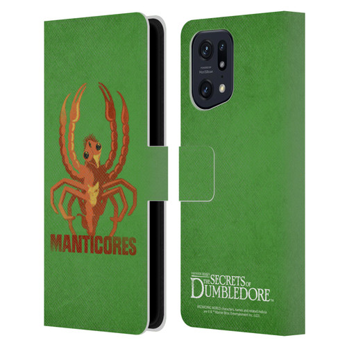 Fantastic Beasts: Secrets of Dumbledore Graphic Badges Manticores Leather Book Wallet Case Cover For OPPO Find X5