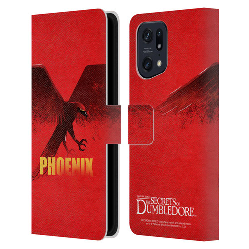 Fantastic Beasts: Secrets of Dumbledore Graphic Badges Phoenix Leather Book Wallet Case Cover For OPPO Find X5