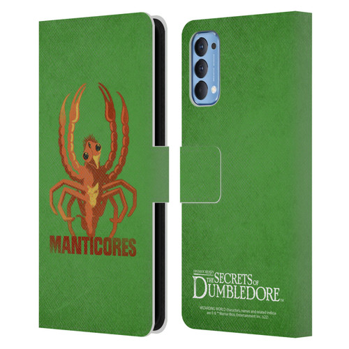 Fantastic Beasts: Secrets of Dumbledore Graphic Badges Manticores Leather Book Wallet Case Cover For OPPO Reno 4 5G