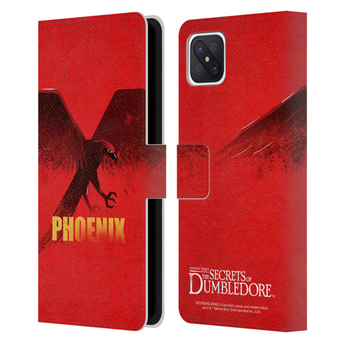 Fantastic Beasts: Secrets of Dumbledore Graphic Badges Phoenix Leather Book Wallet Case Cover For OPPO Reno4 Z 5G