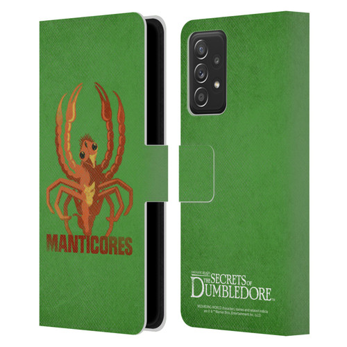 Fantastic Beasts: Secrets of Dumbledore Graphic Badges Manticores Leather Book Wallet Case Cover For Samsung Galaxy A53 5G (2022)