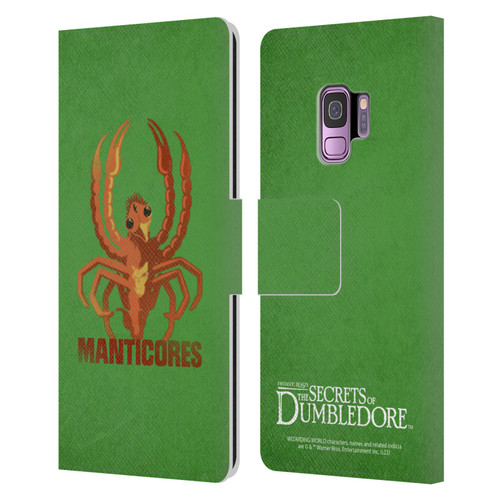 Fantastic Beasts: Secrets of Dumbledore Graphic Badges Manticores Leather Book Wallet Case Cover For Samsung Galaxy S9