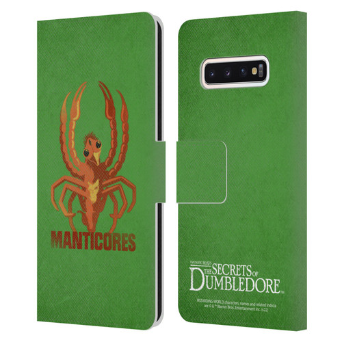 Fantastic Beasts: Secrets of Dumbledore Graphic Badges Manticores Leather Book Wallet Case Cover For Samsung Galaxy S10