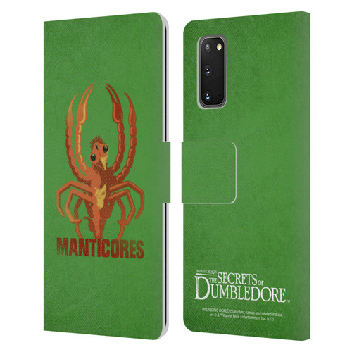 Fantastic Beasts: Secrets of Dumbledore Graphic Badges Manticores Leather Book Wallet Case Cover For Samsung Galaxy S20 / S20 5G