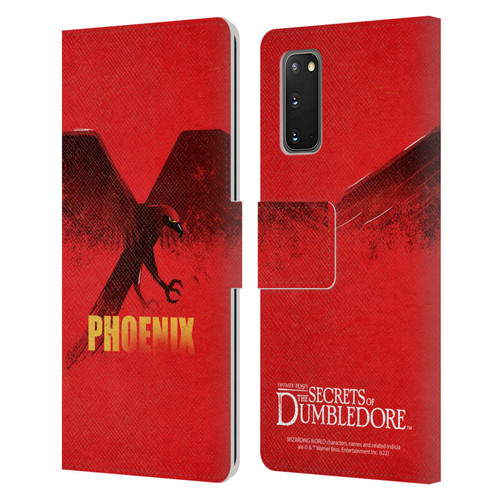 Fantastic Beasts: Secrets of Dumbledore Graphic Badges Phoenix Leather Book Wallet Case Cover For Samsung Galaxy S20 / S20 5G